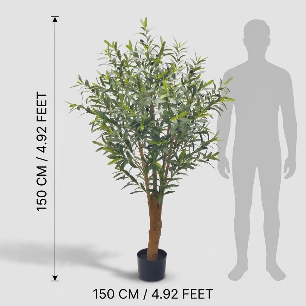 Grand Green Artificial Olive Tree 150cm detail 3