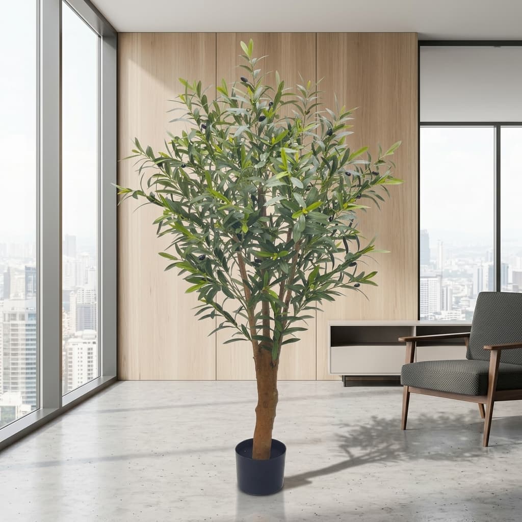 Grand Green Artificial Olive Tree 150cm detail 4