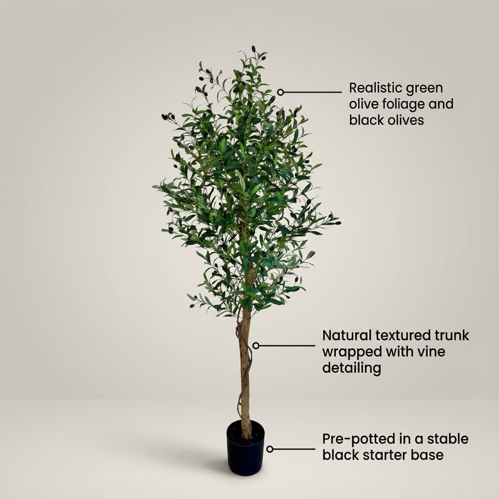 Premium Artificial Olive Tree 190cm detail 5