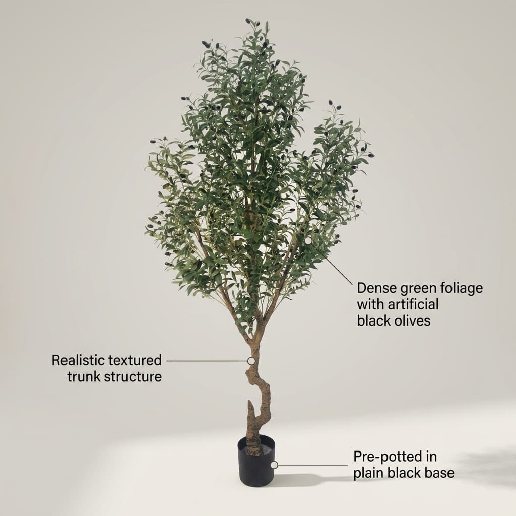 Artificial Natural Olive Tree 220cm detail 5