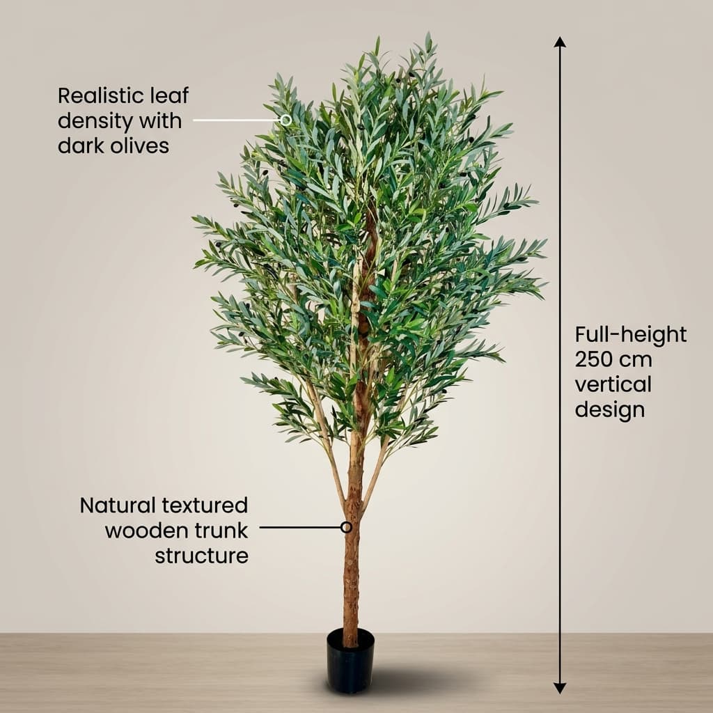 Grand Artificial Olive Tree 250cm - Luxury detail 5