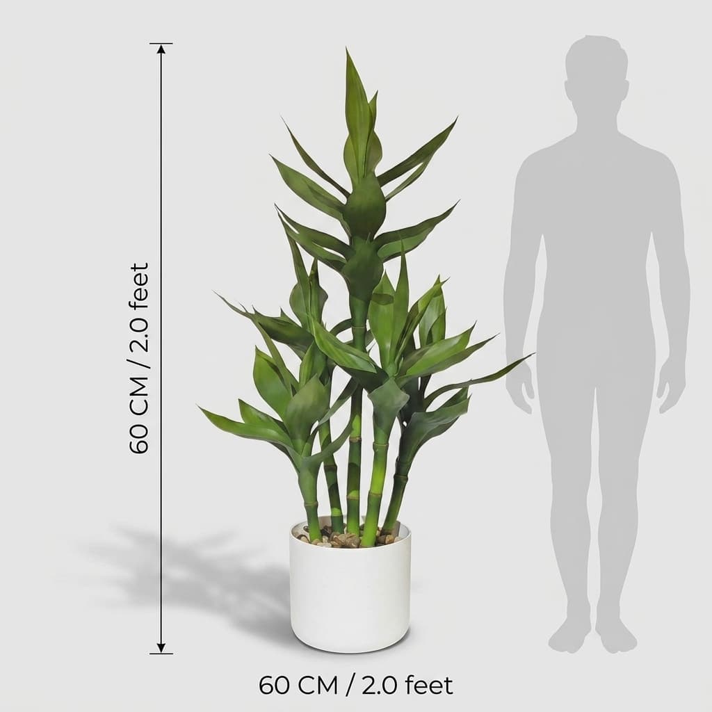 Artificial Lucky Bamboo Plant 60cm detail 3