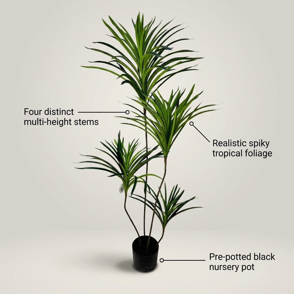 Artificial Dracaena Fragrans Plant - 130cm detail 5