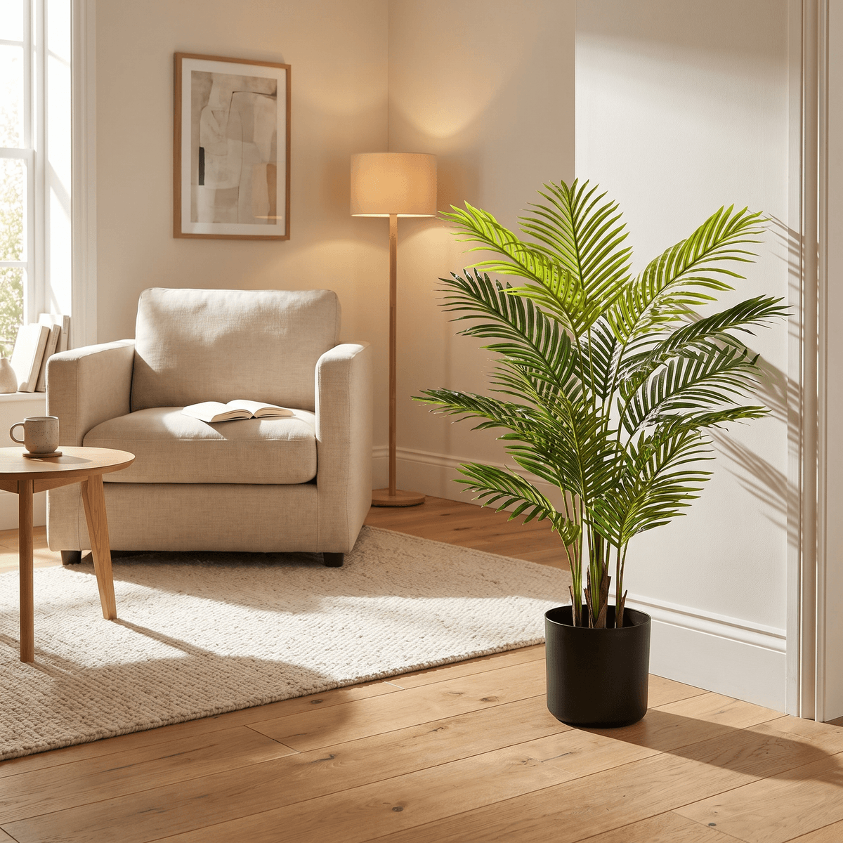 100cm Artificial Palm Tree Realistic Leaves detail 2