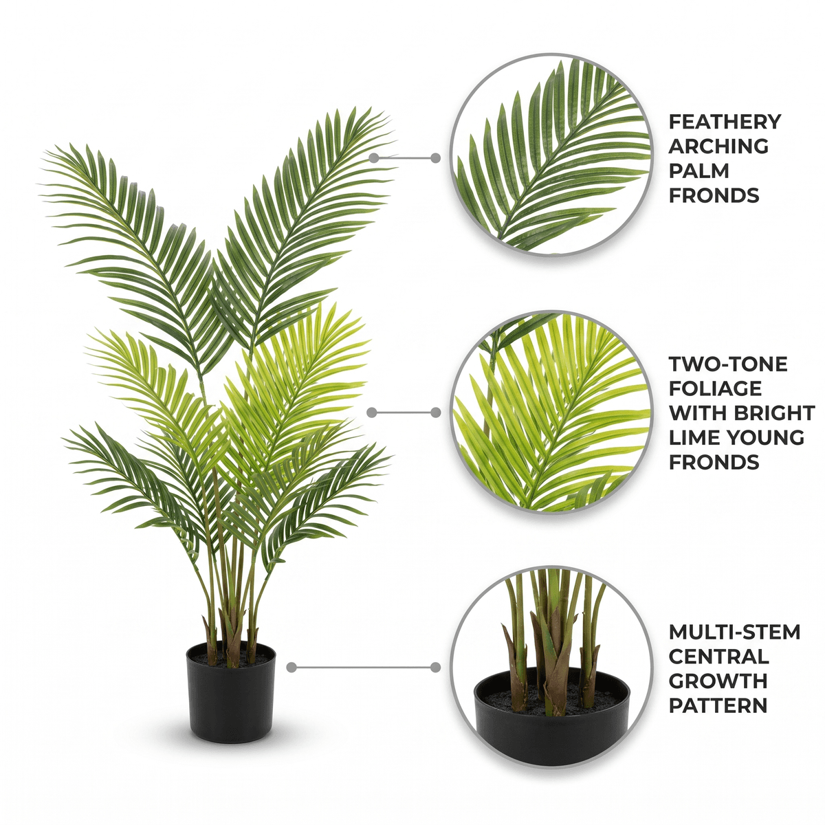 100cm Artificial Palm Tree Realistic Leaves detail 5