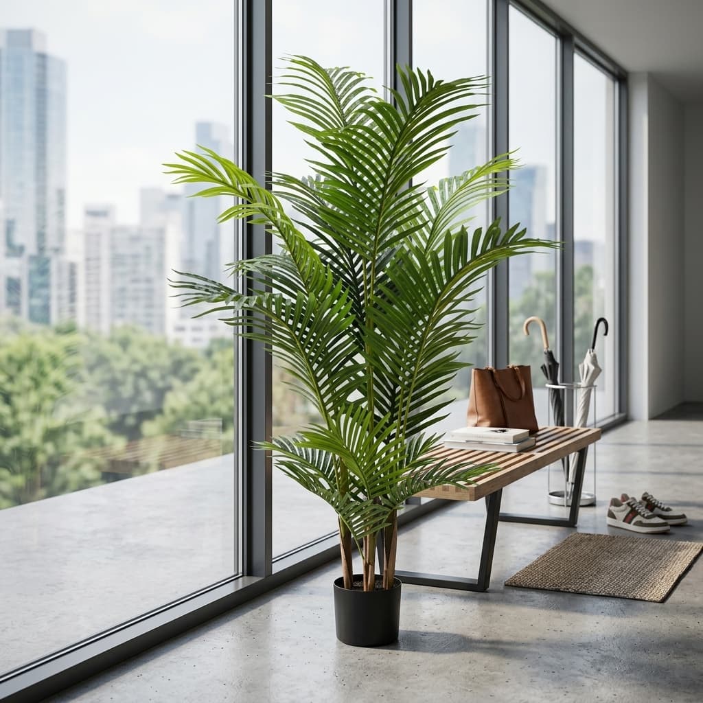 145cm Fake Areca Palm Tree with Realistic Leaves detail 4
