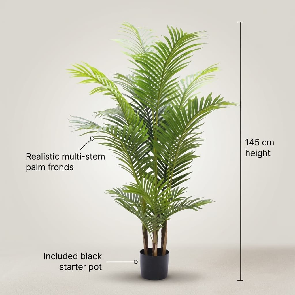 145cm Fake Areca Palm Tree with Realistic Leaves detail 5