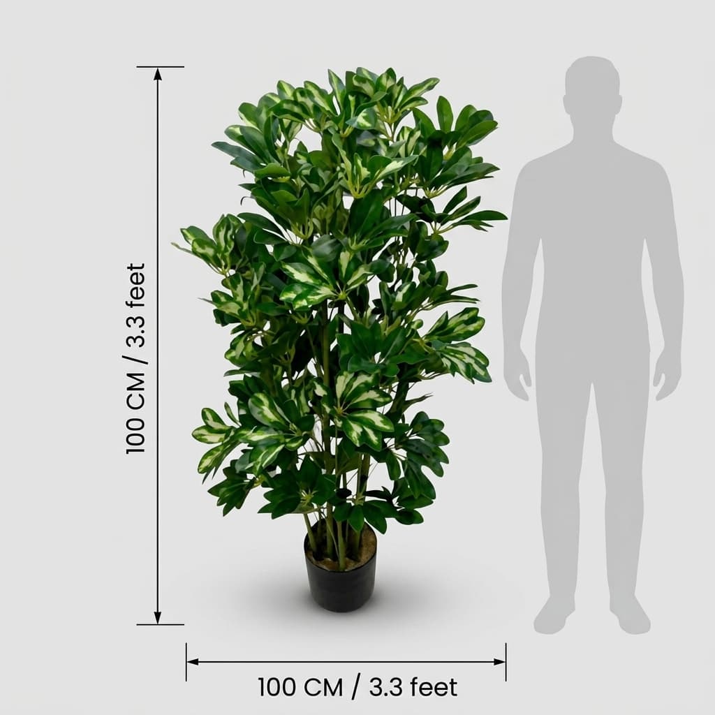100cm Compact Artificial Schefflera detail 3