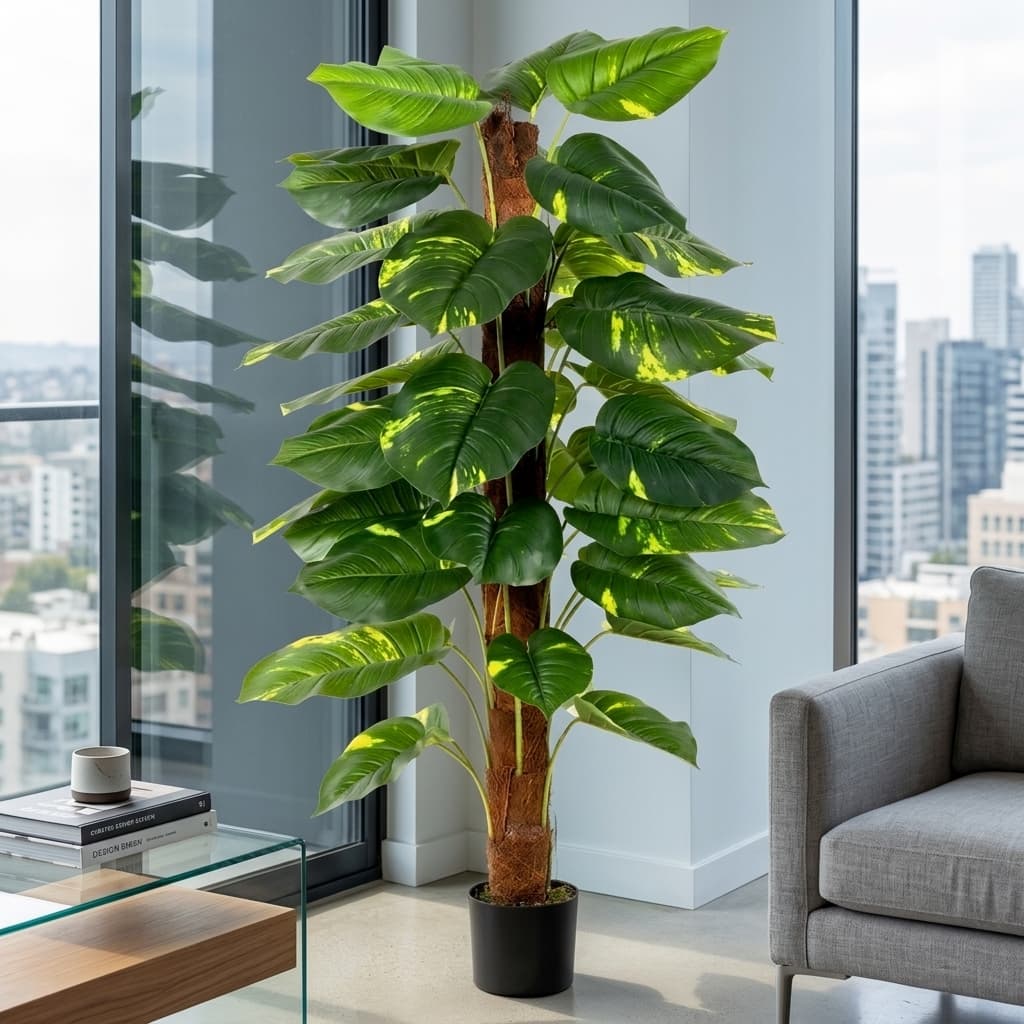 Artificial Money Plant 120cm detail 4