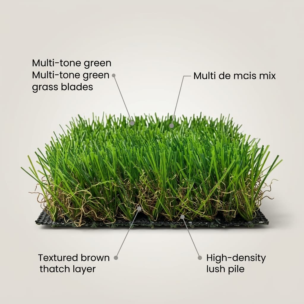 FC Mix 45mm Super Grass Artificial Turf detail 5