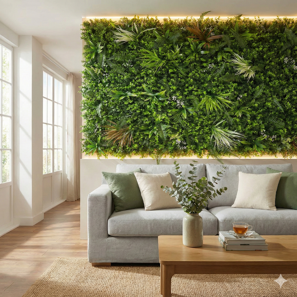 Artificial Green Wall Panel WMG-137 - 1 SQM Mixed Ferns & Grasses
