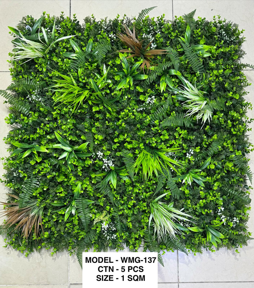 plastic plant wall panels Artificial Green Wall Panel WMG-137 - 1 SQM Mixed Ferns & Grasses