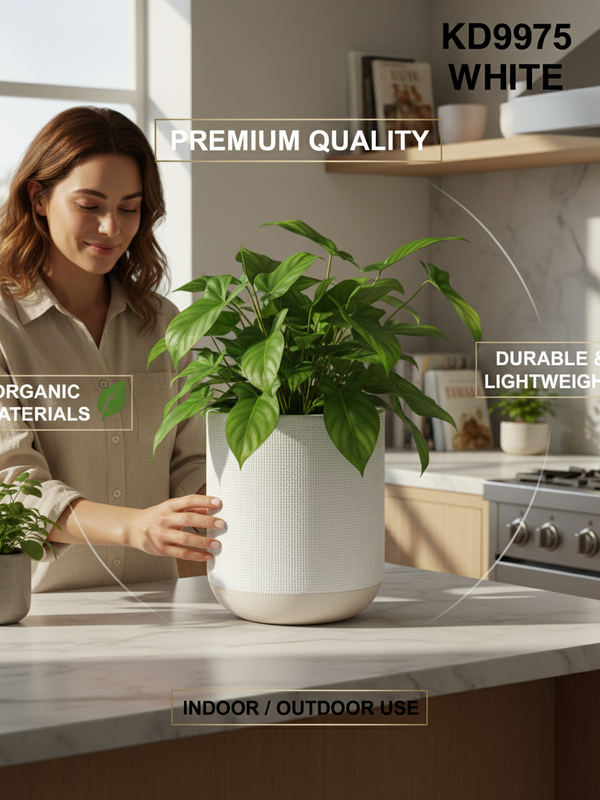 white plastic plant pots large Large White Plastic Plant Pot KD9975 - 35x45cm