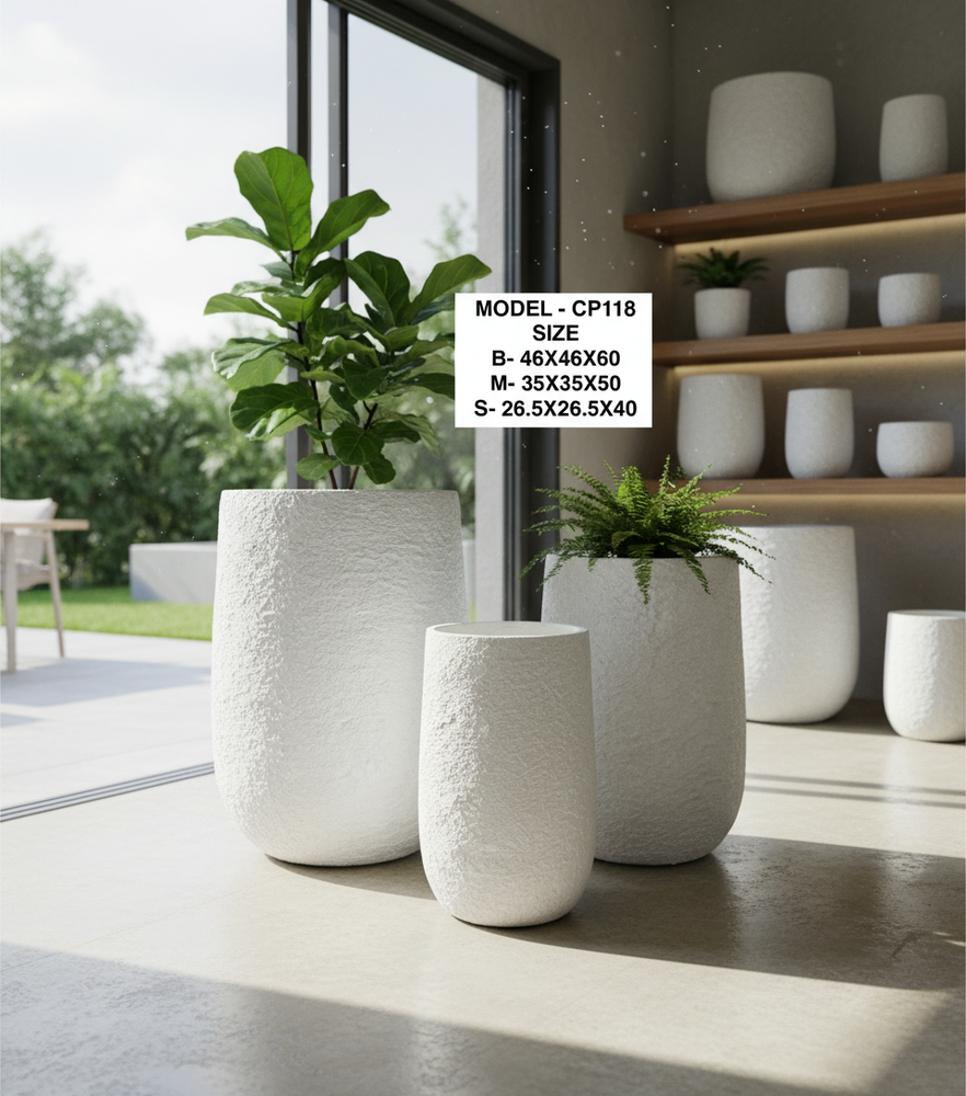 fiber pots for planting Modern White Textured Fiber Planter Pot